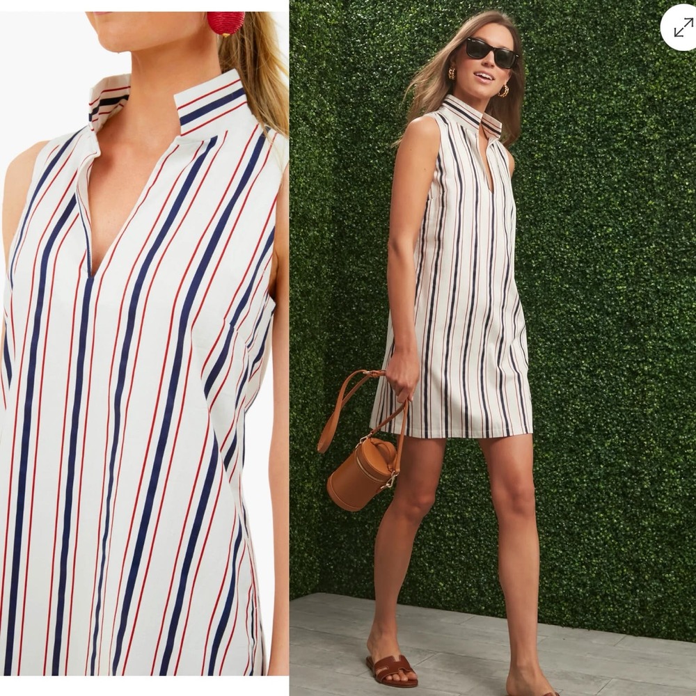 Tuckernuck Striped Mini Dress - White, Red, Blue